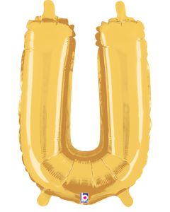 MIN SHP LETTER U GOLD MEGALOON JR.(VALVED)(14")(PKG)