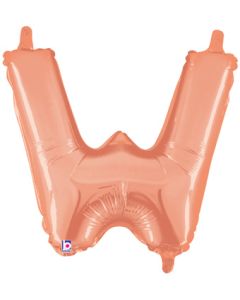 MIN SHP LETTER W ROSE GOLD MEGALOON JR.(VALVED)(14")(PKG)