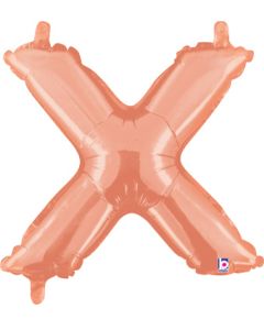 MIN SHP LETTER X ROSE GOLD MEGALOON JR.(VALVED)(14")(PKG)