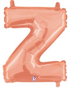 MIN SHP LETTER Z ROSE GOLD MEGALOON JR.(VALVED)(14")(PKG)