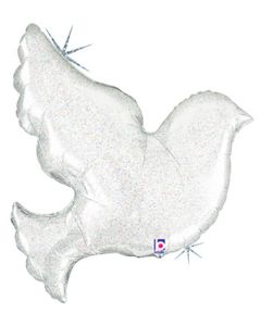 LRG SHP DOVE PEARL WHITE 34" (PKG)