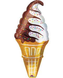 LRG SHP ICE CREAM CONE CHOCOLATE SWIRL 41" (HOLO)(PKG)(D)
