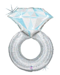 LRG SHP PLATINUM DIAMOND WEDDING RING 31" (HOLO)