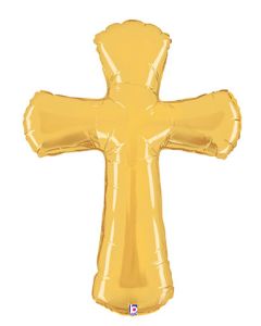 LRG SHP GOLD RELIGIOUS CROSS 39" (PKG)
