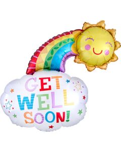 LRG SHP GET WELL SOON RAINBOW 30" (PKG)