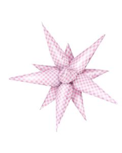 LRG SHP STARBURST PINK GINGHAM 40" (MULTI-BALLOON)(PKG)