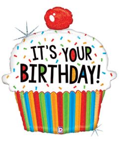 LRG SHP IT'S YOUR BIRTHDAY CUPCAKE 31" (D) sale