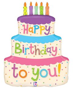 LRG SHP HB TO YOU PASTEL CAKE 27" (PKG)