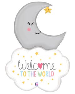 LRG SHP WELCOME TO THE WORLD BABY MOON 42" (PKG)