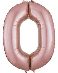 LRG SHP NUMBER 0 ROSE GOLD ANAGRAM 35" (PKG)