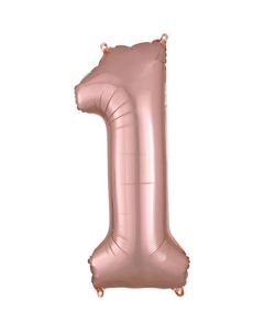 LRG SHP NUMBER 1 ROSE GOLD ANAGRAM 34" (PKG)
