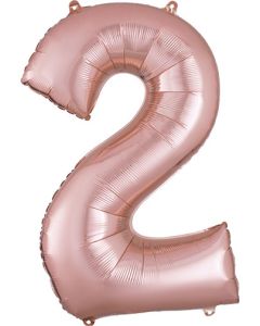LRG SHP NUMBER 2 ROSE GOLD ANAGRAM 33" (PKG)