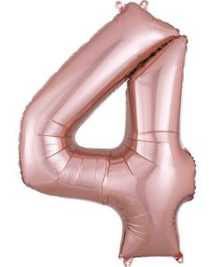 LRG SHP NUMBER 4 ROSE GOLD ANAGRAM 36" (PKG)
