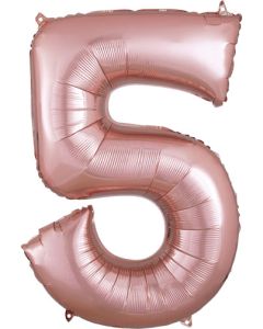 LRG SHP NUMBER 5 ROSE GOLD ANAGRAM 33" (PKG)