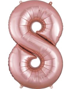 LRG SHP NUMBER 8 ROSE GOLD ANAGRAM 34" (PKG)