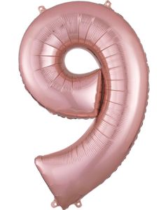 LRG SHP NUMBER 9 ROSE GOLD ANAGRAM 34" (PKG)