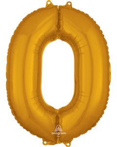 LRG SHP NUMBER MID-SIZE 0 GOLD ANAGRAM 26" (PKG)