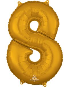 LRG SHP NUMBER MID-SIZE 8 GOLD ANAGRAM 26" (PKG)