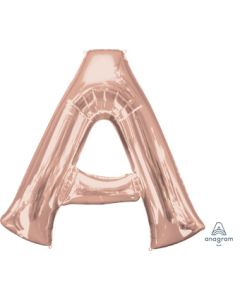 LRG SHP LETTER A ROSE GOLD ANAGRAM 37" (PKG)(D)