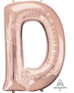 LRG SHP LETTER D ROSE GOLD ANAGRAM 33" (PKG)(D) sale