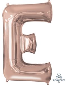 LRG SHP LETTER E ROSE GOLD ANAGRAM 32" (PKG)(D) sale