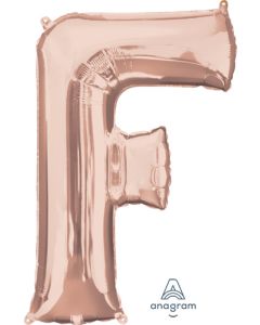 LRG SHP LETTER F ROSE GOLD ANAGRAM 32" (PKG)(D)