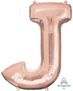 LRG SHP LETTER J ROSE GOLD ANAGRAM 33" (PKG)(D) sale