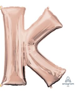 LRG SHP LETTER K ROSE GOLD ANAGRAM 33" (PKG)(D) sale