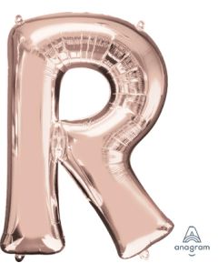 LRG SHP LETTER R ROSE GOLD ANAGRAM 32" (PKG)(D)