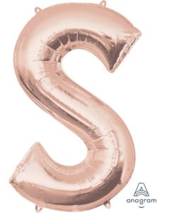 LRG SHP LETTER S ROSE GOLD ANAGRAM 35" (PKG)(D) sale