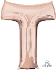 LRG SHP LETTER T ROSE GOLD ANAGRAM 32" (PKG)(D) sale