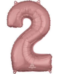 LRG SHP NUMBER MID-SIZE 2 ROSE GOLD ANAGRAM 26" (PKG)