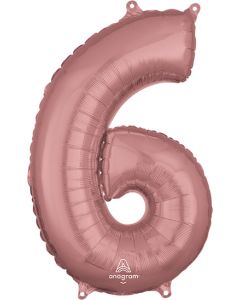LRG SHP NUMBER MID-SIZE 6 ROSE GOLD ANAGRAM 26" (PKG)