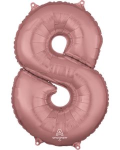 LRG SHP NUMBER MID-SIZE 8 ROSE GOLD ANAGRAM 26" (PKG)