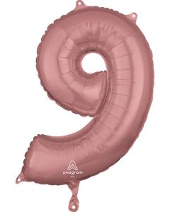 LRG SHP NUMBER MID-SIZE 9 ROSE GOLD ANAGRAM 26" (PKG)