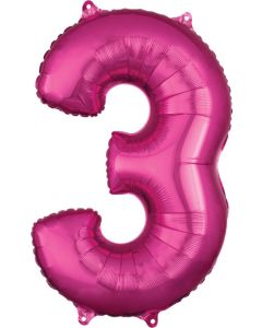 LRG SHP NUMBER MID-SIZE 3 PINK ANAGRAM 26" (PKG)(D)