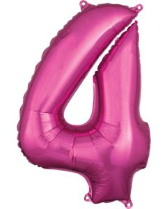 LRG SHP NUMBER MID-SIZE 4 PINK ANAGRAM 26" (PKG)(D)