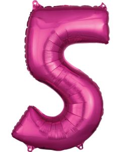 LRG SHP NUMBER MID-SIZE 5 PINK ANAGRAM 26" (PKG)(D)