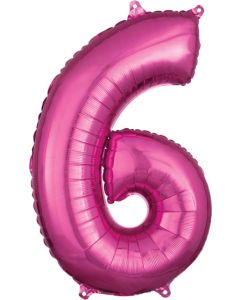 LRG SHP NUMBER MID-SIZE 6 PINK ANAGRAM 26" (PKG)(D)