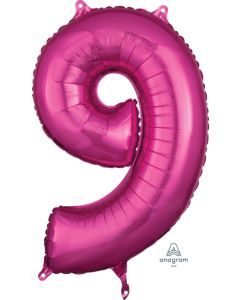 LRG SHP NUMBER MID-SIZE 9 PINK ANAGRAM 26" (PKG)(D)