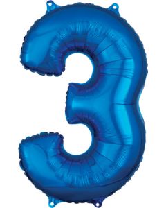 LRG SHP NUMBER MID-SIZE 3 BLUE ANAGRAM 26" (PKG)(D)