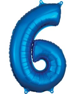 LRG SHP NUMBER MID-SIZE 6 BLUE ANAGRAM 26" (PKG)(D)
