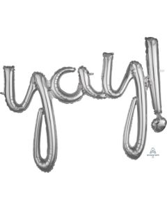 CONSUMER INFLATED PHRASE YAY! SILVER 35" (PKG)
