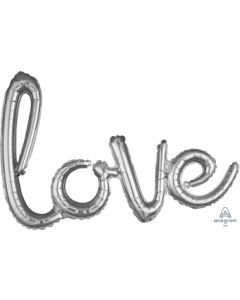CONSUMER INFLATED PHRASE SCRIPT LOVE SILVER 31" (PKG)(D)