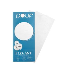 POUF STICKERS ELEGANT LETTERS WHITE