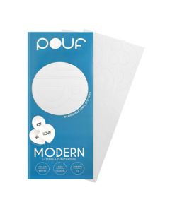 POUF STICKERS MODERN LETTERS WHITE