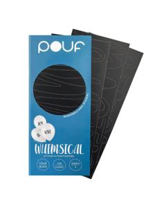 POUF STICKERS WHIMSICAL LETTERS BLACK