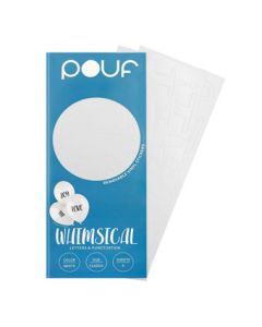 POUF STICKERS WHIMSICAL LETTERS WHITE