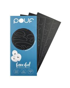 POUF STICKERS FANCIFUL LETTERS BLACK