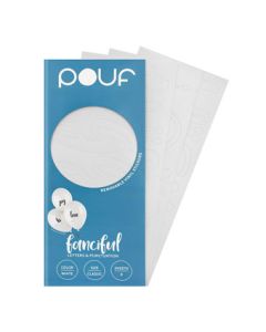 POUF STICKERS FANCIFUL LETTERS WHITE